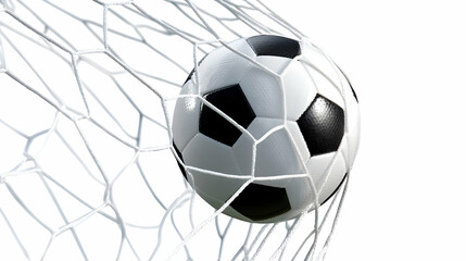 Naklejka premium Soccer Ball Hitting Net Goal Achievement Illustration