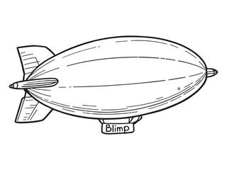 Blimp vector line art