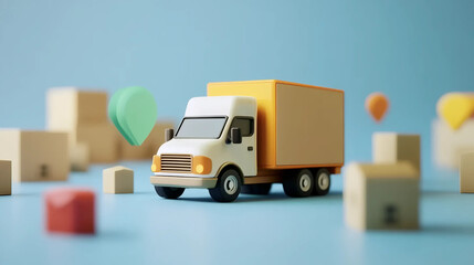 Delivery Truck with 3D, and Location Tracking.