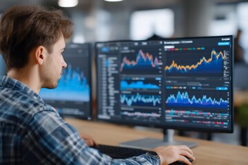 Concentrated investor analyzes stock market data