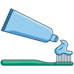 Oral hygiene toothpaste tube with clean design isolated vector illustration on white background