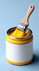 High-Quality Paint Brush and Can for Home Renovation