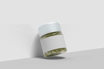 Pills Bottle Mockup on White Background