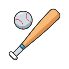 Outdoor Bat and Ball Symbol Representing Recreational Sports and Backyard Games