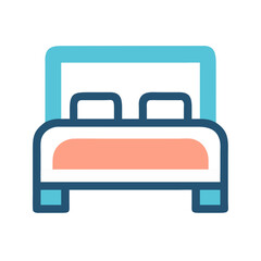 Bed Frame Symbol Representing Bedroom Furniture and Interior Design