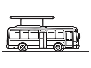 Bus Stop vector line art