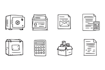 Revenue line art and black color