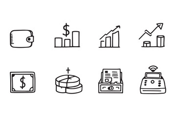Revenue line art and black color