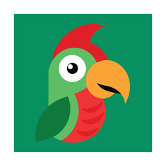 Tropical Parrot Mascot Logo in Friendly Cartoon Style