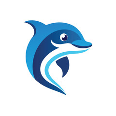 Dolphin Head Logo in Smooth Side View Design