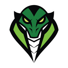Fototapeta premium Geometric Cobra Head Logo with Sharp Front View
