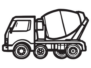 Cement Mixer vector line art