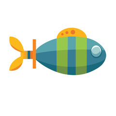Cute cartoon submarine vector, underwater boat illustration, underwater ship clipart, submarine clip art, clip art submarine