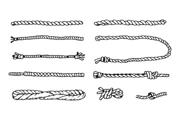 Obraz premium Rope line art and black color 