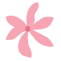 Pink flower head vector illustration. Pink flower clip art. Perfect for spring themed designs, greeting cards, floral patterns, and decorative elements.