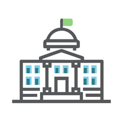 Government Building Icon Representing Public Administration and State Institutions