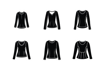 long sleeve top sketch icon silhouette vector illustration