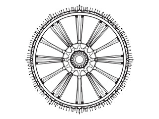 Obraz premium Core Wheel vector line art