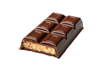 PNG Chocolate bar with crispy rice filling on black background