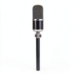 Obraz premium Vintage Style Microphone on White Background for Recording Studios