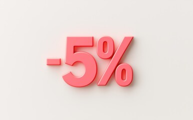 Discount Announcement with Bold Red Symbols and Percent Sign