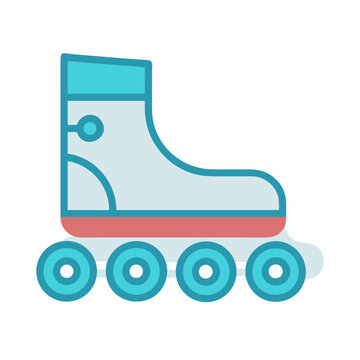 Roller Skate Icon Representing Outdoor Skating Activity and Sports Footwear