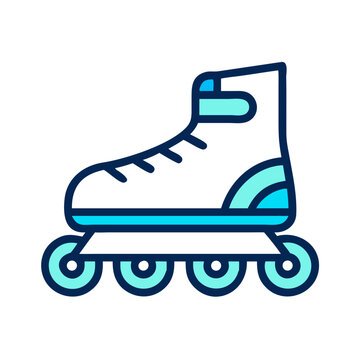 Roller Skate Icon Representing Outdoor Skating Activity and Sports Footwear