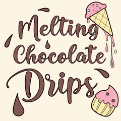 happy birthday greeting card with chocolatevector chocolate Tr-shirt design