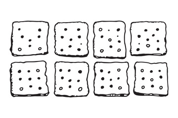 Square crackers line art 