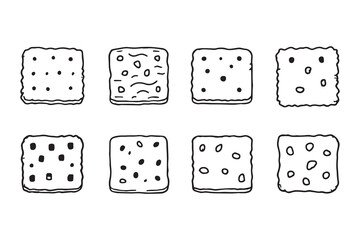 Square crackers line art 