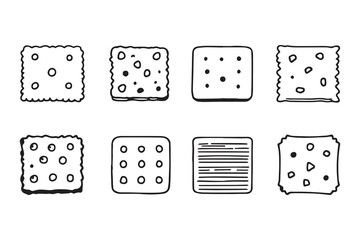 Square crackers line art 