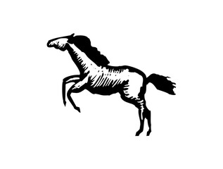 Horse black outline logo design, minimal horse icon, vector SVG file, downloadable horse silhouette, equine symbol, modern logo art