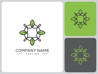green leaf logo vector. logo design
