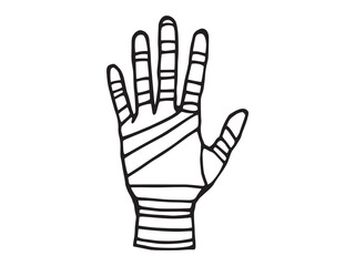 Finger Splint vector line art