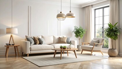 Minimalist Living Room with Elegant Sofa Design ()