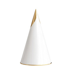 Fototapeta premium Elegant white cone shape gold accents modern design