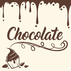 Drenched Chocolate Typography Sweet Text Art with Cocoa-Inspired Design

