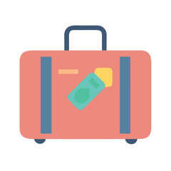 Suitcase Icon Representing Travel Luggage and Trip Preparation