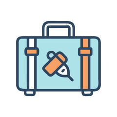 Fototapeta premium Suitcase Icon Representing Travel Luggage and Trip Preparation