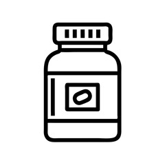 Fototapeta premium Supplement Bottle Icon Representing Nutrition Support and Health Products