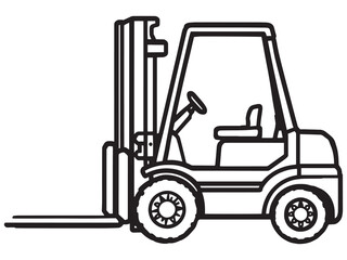 Forklift vector line art