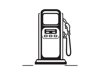 Gas Station vector line art