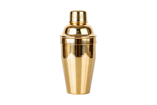 PNG Elegant gold cocktail shaker for home bar mixology and stylish beverage preparation
