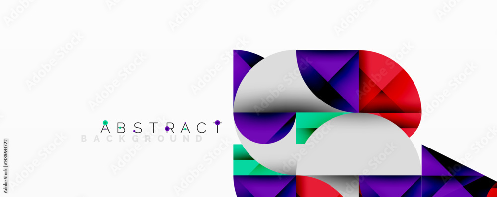 Aufkleber Modern abstract design features geometric shapes, vibrant colors, white space. Composition creates dynamic visual impact.