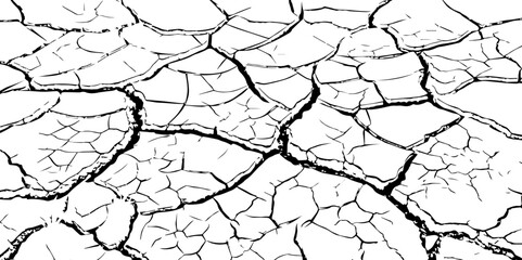 abstract grunge vector illustration.Distressed Overlay Texture - Cracked concrete rock black and white vector background.