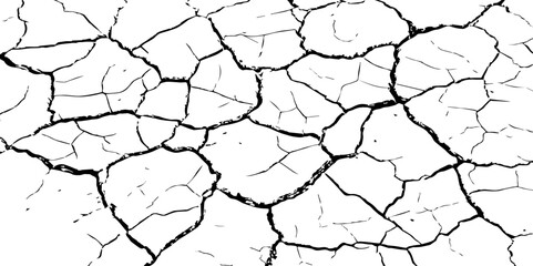 Abstract messy and distressed element for overlay.Grunge black and white crack texture background.vector