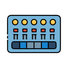 Toy Button Panel Icon &ndash; Vector Line Art of Interactive Play Panel for Kids
