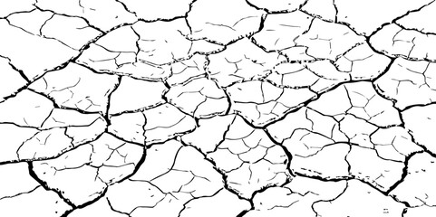 Abstract messy and distressed element for overlay.Grunge black and white crack texture background.vector