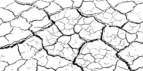 Abstract messy and distressed element for overlay.Grunge black and white crack texture background.vector