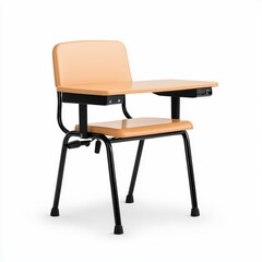 Simple Orange Desk Chair with Metal Frame for Classroom or Office Use